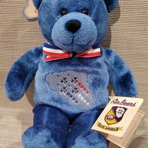 BLUE ANGELS Air Bear Plush Beanie Bear 2002 Airforce